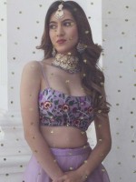 Lavender Organza Net Lehenga Choli